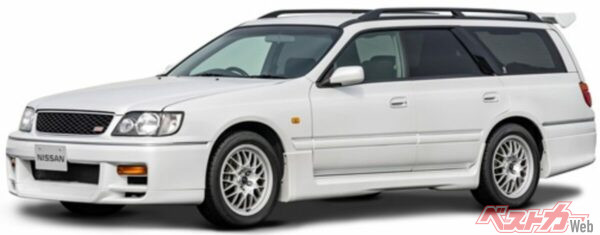 ステージアのオーテックバージョン「260RS」。GT-Rと同じエンジンに、アテーサE-TSなど走りのメカニズムも搭載。「日産史上最速のワゴン」でライバルに差を付けた