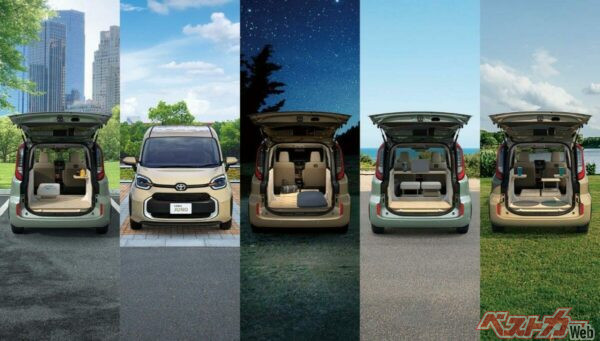 トヨタとモデリスタが共同開発したコンプリートカー“JUNO”。後席およびラゲッジ部分を架装することで、「持ち運べる部屋」という新しいクルマの価値を提供する