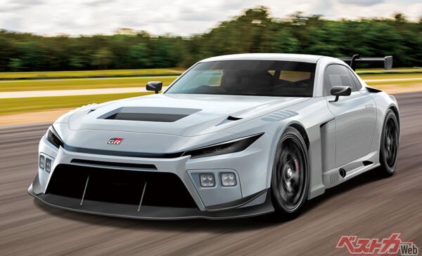 ロードバージョンより早く、2025年末にはレース専用のGT3がデリバリー開始。トヨタのGT3ではRC Fの後継車ということになる(ベストカー編集部作成の予想CG)