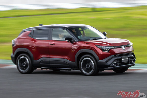 2025年6月に試乗会が行われたスズキ eビターラ。スズキ初のBEVとして登場する