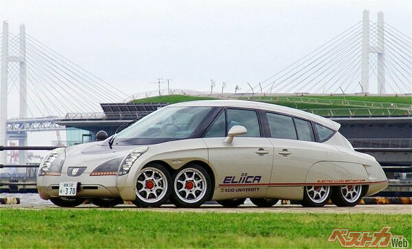 衝撃的なデザインで見る者をくぎ付けにしたEliica（エリーカ）。動力性能も圧倒的だった