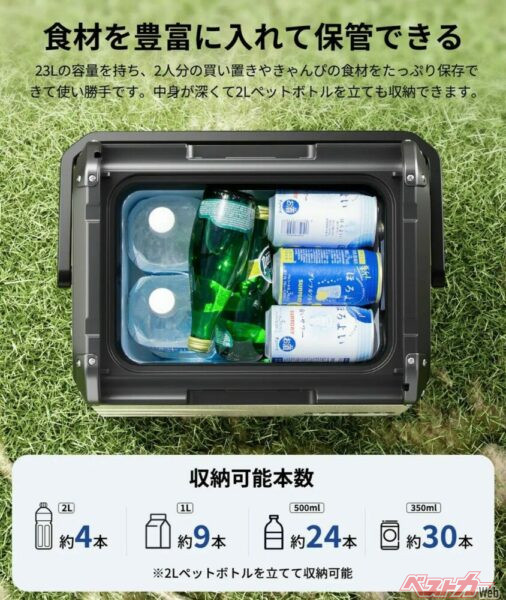 今回登場した「D23」は、軽量コンパクト設計を維持しつつ、容量を23Lに拡大。設置面積は約41×31cmと省スペースのまま、高さを51.5cmにすることで収納力をアップ