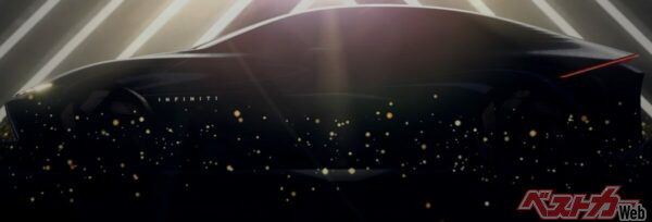 北米インフィニティのホームページで公開されている、ビジョンQeのサイドシルエット