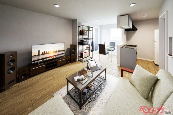 “リビング×ガレージ”というコンセプトのもと、「暮らしの中心に趣味を置く」という新しい価値観を提案している