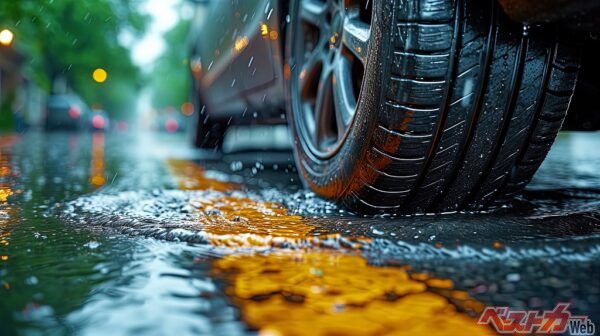 路面が濡れていると制動距離はめちゃくちゃ伸びる!! タイヤの溝にご用心