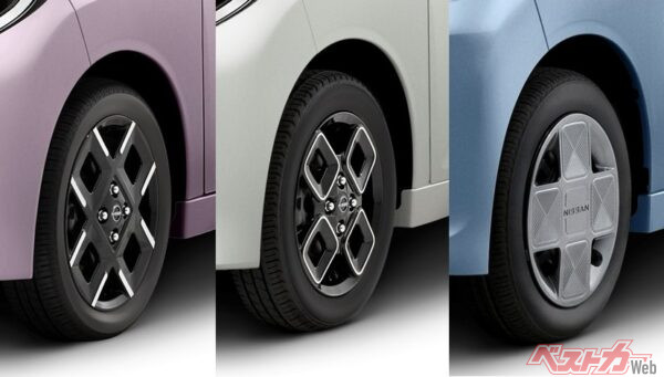 新型　日産　ルークス　ホイール 日産 ルークス - 各年式と世代のリム仕様、タイヤ仕様、PCD
