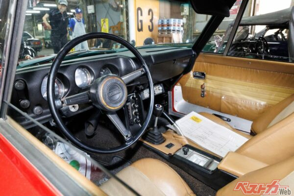 硬派なデザイン、色使いのインテリアがドライバーの心を刺激する。トランスミッションは5速MT