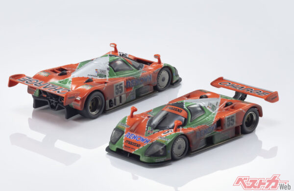 レース後を再現するべくウェザリング塗装を施したアフターレース仕様。激闘を制した姿が机上で蘇る