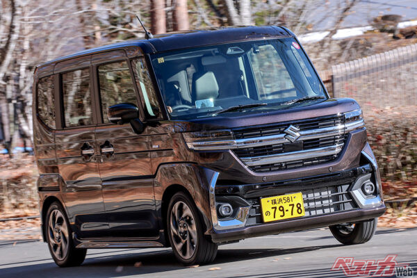 N-BOXと同点1位になったのはスズキ スペーシア。後席の居住性、使い勝手はスペーシアが勝ると渡辺氏は評価している