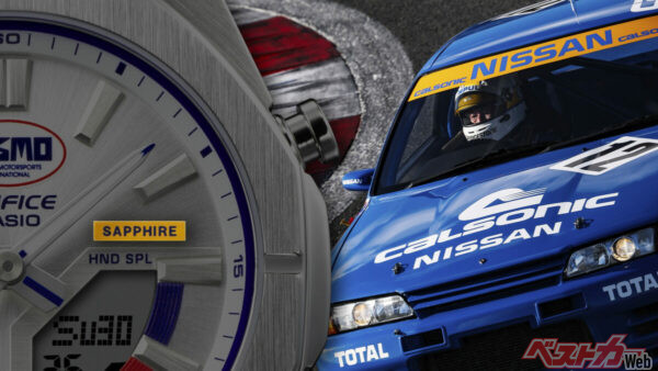 色味や字体をカルソニックスカイラインのハチマキ／帯ステのデザインから採用。ファンもこれにはにっこりしてしまう