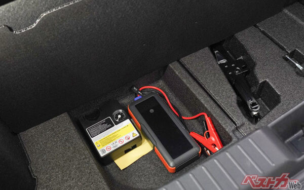 リチウム電池非搭載のため、車内に安全に保管可能