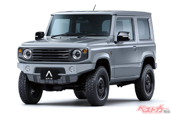 APIO JB64 TS4　前後タクティカルバンパー、さらに40mm車高アップのサスキットを組んだコンプリートカー。XGベースで225万9395円からとなる