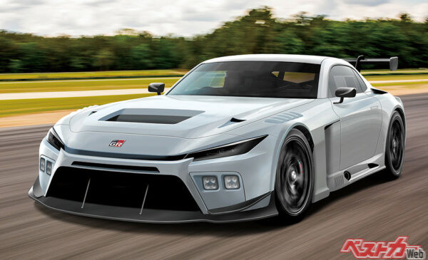 ロードバージョンより早く、2025年末にはレース専用のGT3がデリバリー開始。トヨタのGT3ではRC Fの後継車ということになる（予想CGイラストはベストカーが制作したもの）