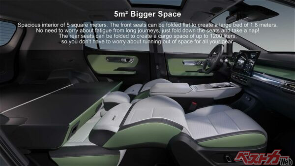 多様なシートアレンジでフルフラット的な使い方も実現しているという