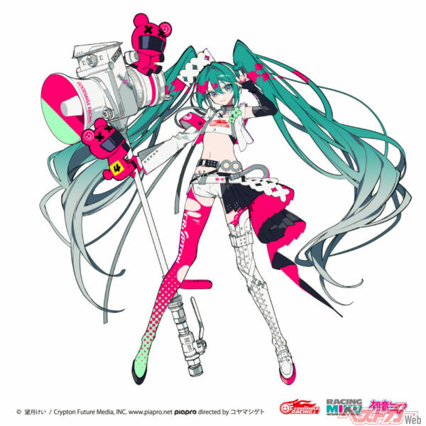 シート背面に描かれるレーシングミク