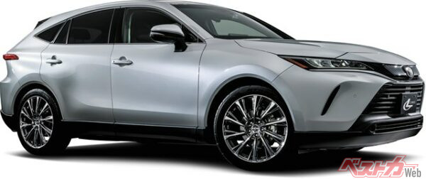 実際にトヨタ ハリアーに履かせた例。鏡面加工でピッカピカ。存在感もマシマシである