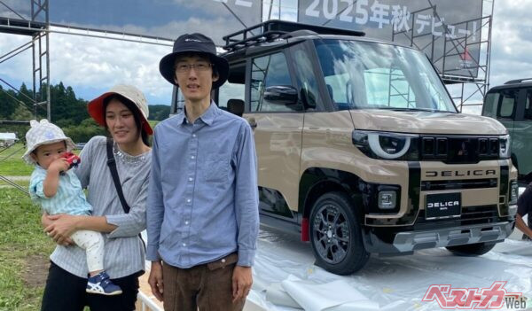 先代型デリカミニが愛車という松尾さん。早くも新型に乗り換える気、マンマンです!!