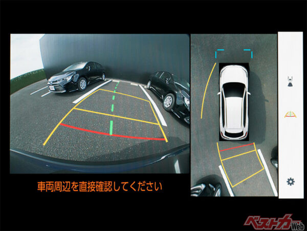 パノラミックビューモニター（床下透過表示機能付）作動イメージ（2025年5月 一部改良実施時の公式画像より）