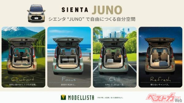 JUNOはコンフォート、フォーカス、チル、リフレッシュの4種