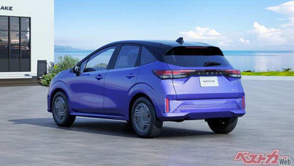 日産 ノート リア（2025年8月 一部仕様向上実施時の公式画像より）