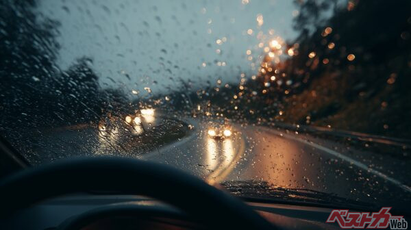 ハイドロプレーニング現象（以下ハイドロ）を発生させないため、まず心がけたいのは、スピードを出しすぎないこと。また水たまりをできるかぎり避けることも重要だ（PHOTO:Adobe Stock_원미 김）