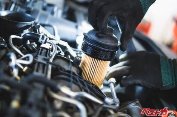 汚れたオイルが、フィルターによってろ過されていく。しかし目詰まりした場合は、バイバスバルブが開いて汚れたオイルがエンジン内部で循環されてしまう（Dusko＠Adobe Stock）