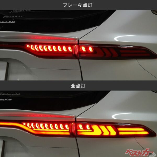 細かなLEDを緻密に配置した発光部デザイン