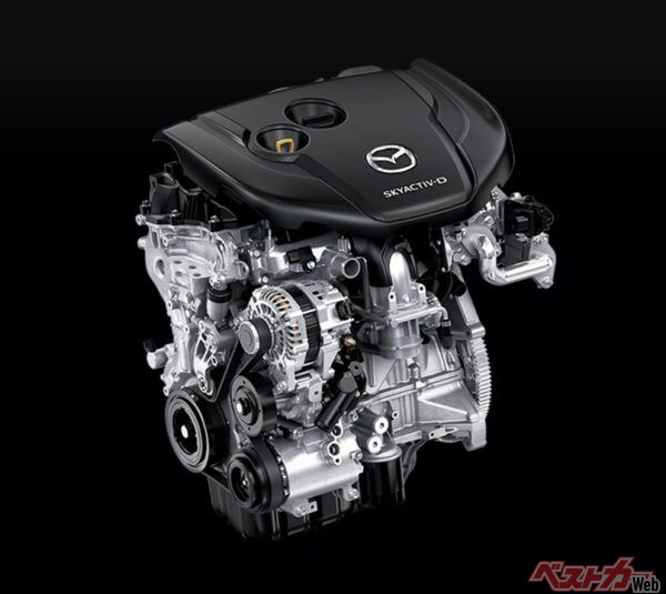 現行CX-5に搭載されている2.2L、直4ディーゼルは200ps／45.9kgmを発生。2WDのWLTCモード燃費は17.4km／L