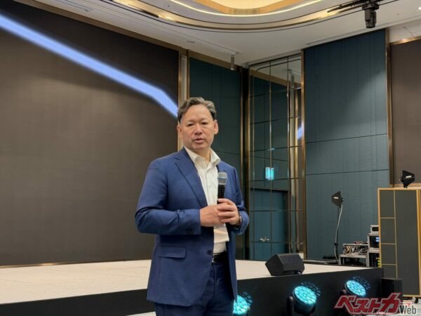 Kia PBV ジャパン株式会社の代表取締役社長も兼任する双日の田島靖也氏。日本ではBtoB市場を柱に展開していくと戦略を語った