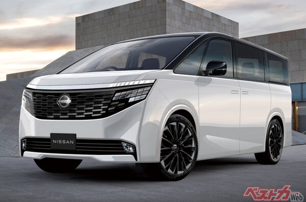 新型日産 エルグランドは第3世代e-POWERを採用し、弱点だった高速燃費を向上させているだろう（ベストカー編集部作成の予想CG）