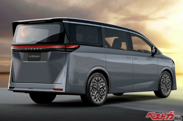 リア回りはかなりボクシーなデザイン(ベストカー編集部作成の予想CG)