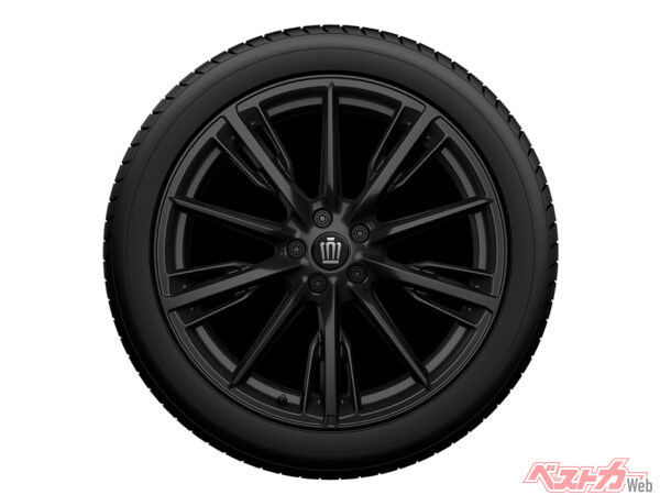 225/45R21タイヤ＆21×8.5Jアルミホイール（マットブラック塗装）＆センターオーナメント（2025年7月 一部改良時の公式画像より）