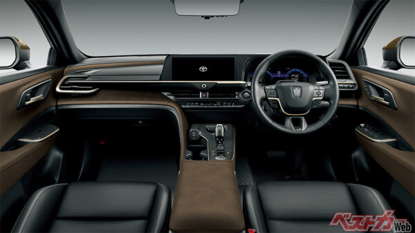 クラウン CROSSOVER Z（2.5Lハイブリッド車／内装色：ブラック/サドルタン／2024年4月 一部改良・特別仕様車設定時の公式画像より）