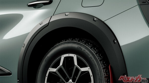 クラウン 特別仕様車 CROSSOVER RS “LANDSCAPE” 専用オーバーフェンダーモール(GORI GORI BLACK塗装/2024年4月 一部改良・特別仕様車設定時の公式画像より・LANDSCAPEは期間限定車だったため現在は販売されていません)