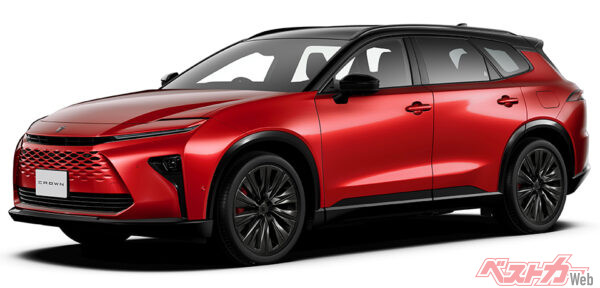 トヨタ クラウンエステート RS（プラグインハイブリッド車／ブラック×エモーショナルレッドIII）〈オプション装着車〉（2025年3月 発売開始時の公式画像より）