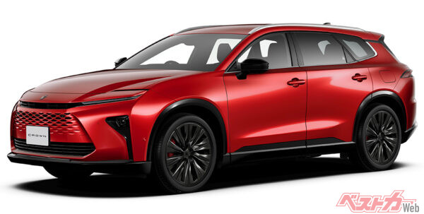 トヨタ クラウンエステート RS（プラグインハイブリッド車・エモーショナルレッドIII）〈オプション装着車〉（2025年3月 発売開始時の公式画像より）
