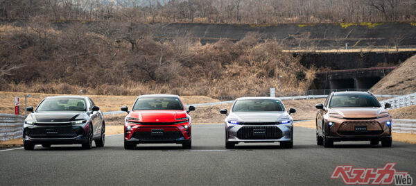 新型クラウン群4モデル（エステートは、プロトタイプ・2025年3月 発売開始時の公式画像より）