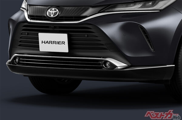 フロントロアグリル・フロントバンパーロア(いずれも艶あり黒塗装・2025年6月 一部改良実施および特別仕様車設定時の公式画像より)