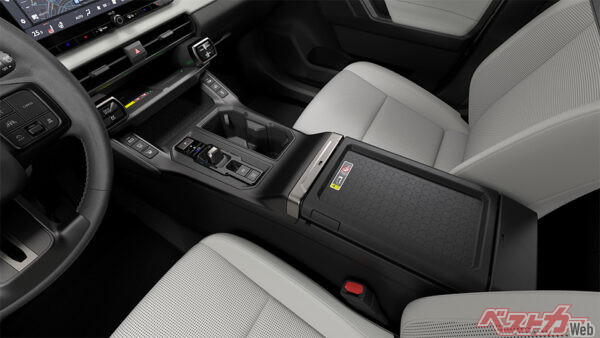 トヨタ RAV4 CORE（プロトタイプ）センターコンソール（リバーシブル［裏］・2025年5月 世界初公開時の公式画像より）