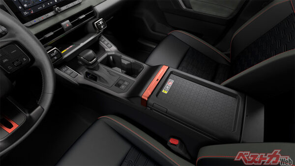 トヨタ RAV4 ADVENTURE（プロトタイプ）センターコンソール（リバーシブル［裏］・2025年5月 世界初公開時の公式画像より）