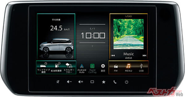 ディスプレイオーディオ［9インチHDディスプレイ、AMFMラジオ・スマートフォン連携機能付、Bluetooth(R)対応］（2023年12月 発売開始発表時の公式画像より）