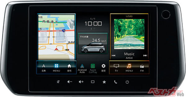 メモリーナビゲーション［9インチHDディスプレイ、フルセグTV・DVDCDプレーヤー・AMFMラジオ・スマートフォン連携機能付、Bluetooth(R)対応］（2023年12月 発売開始発表時の公式画像より）