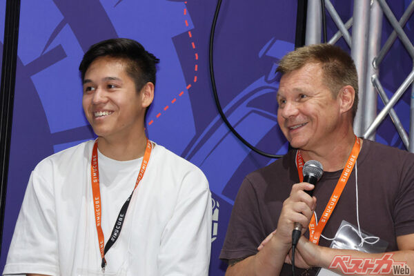 F1GP通算出走回数109回、表彰台2回、フェラーリにもトヨタにも乗ったミカ・サロ氏(写真右)。写真左はスーパーGTドライバーであり息子のマックス・サロ氏