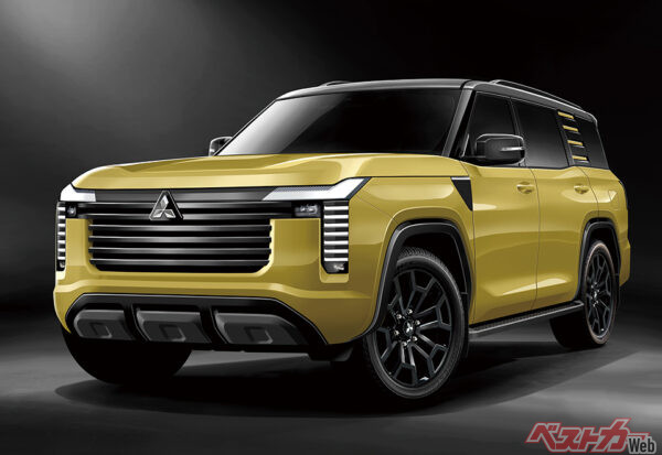 2026年にも国内での復活が予想されている新型パジェロ。頑強なラダーフレームにリアのリジッドアクスル、副変速機を備えたフルタイム4WDの本格派クロカンSUVだ（ベストカー編集部作成の予想CG）