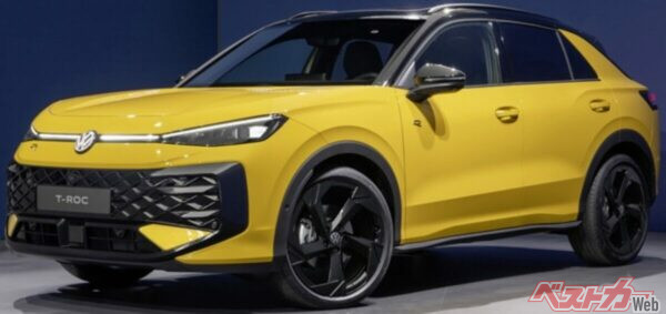 新型T-Roc。先代モデルのプロポーションを継承しつつ、より現代的に洗練されたデザインになった