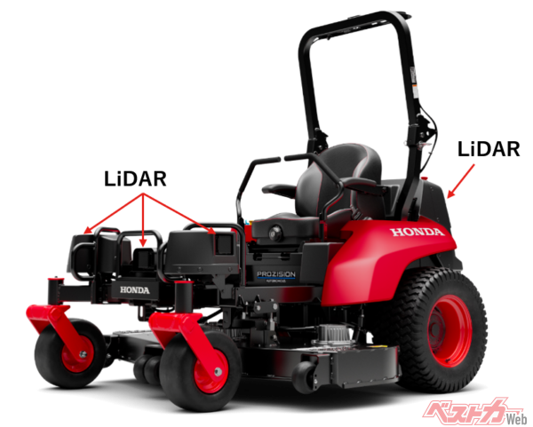 小糸製作所の短距離検知用LiDARが搭載されている箇所