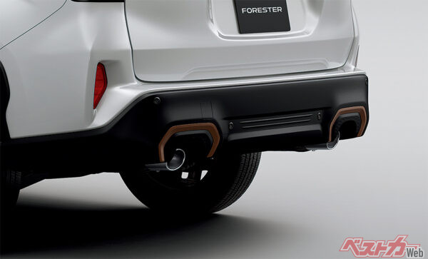 SPORT / SPORT EX リヤバンパーガード ブロンズ塗装加飾付（2025年4月 フルモデルチェンジ発表時の公式画像より）