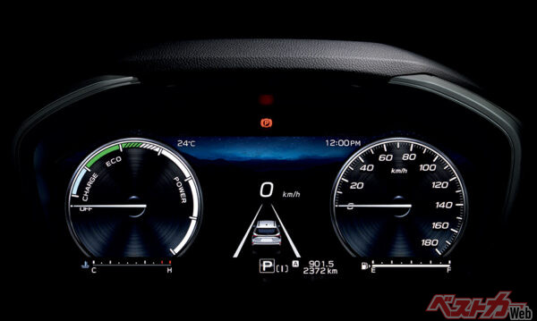 Premium S:HEV EX / X-BREAK S:HEV EX 12.3インチフル液晶メーター（パワーメーター付）（2025年4月 フルモデルチェンジ発表時の公式画像より）