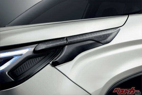 ランプサイドプロテクター（フロント）（2025年4月 フルモデルチェンジ発表時の公式画像より）