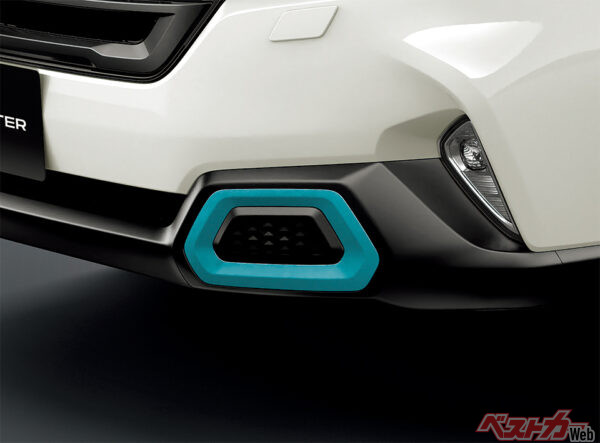 フロントバンパーガーニッシュ（ターコイズ）（2025年4月 フルモデルチェンジ発表時の公式画像より）